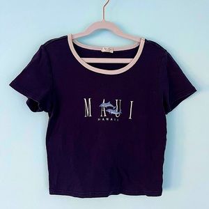 John Galt Maui Dolphins Crop Top🐬🌊🫧